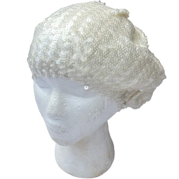 Cream Sequin Beanie - Picture 3 of 6